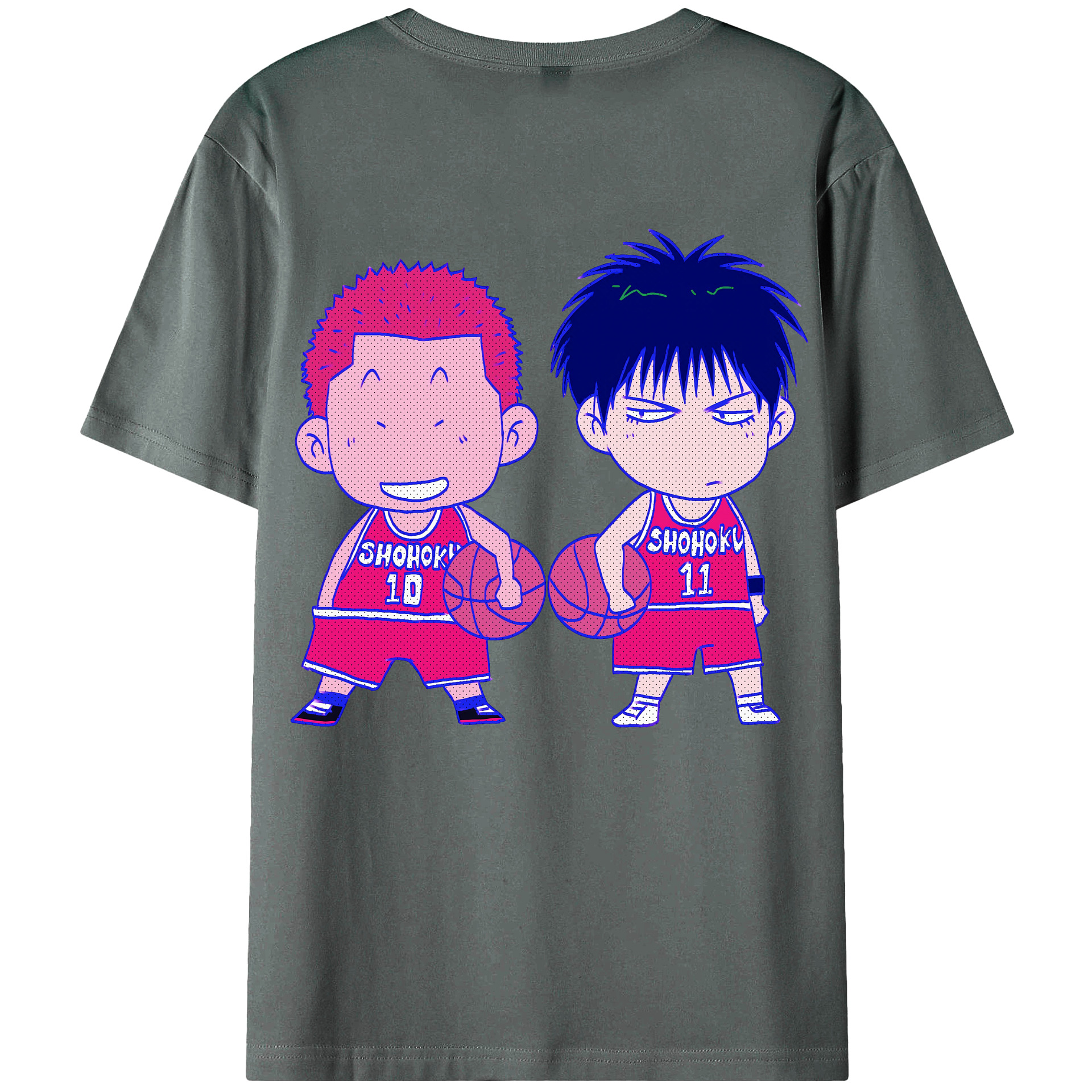 （画像用） SLAM DUNK／スラムダンク 綿100％ メンズ半袖Tシャツ（バックプリント） 通気性